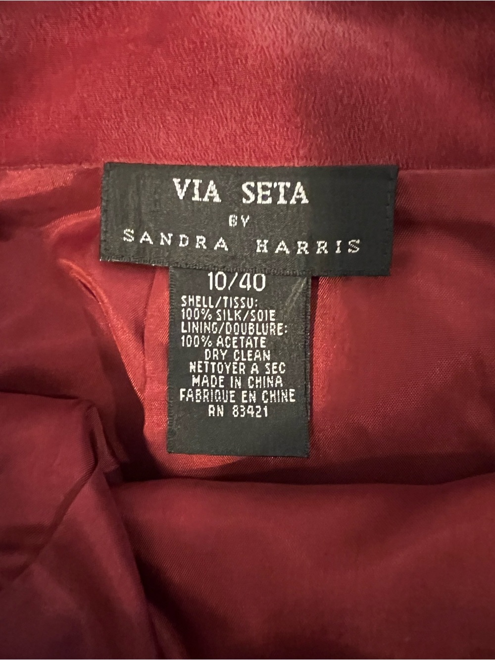 Classic Red Silk Jacket and Skirt Set - Picture 6 of 6